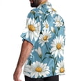 thumbnail image 3 of Daisy Men's Hawaiian Poplin Casual Printed Button Down Short Summer Beach Shirts, Unisex, 3 of 6