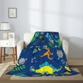 thumbnail image 2 of Disketp Dinosaur In Space Cozy Flannel Fleece Throw Blanket: Has a velvety texture for All Seasons - Perfect for Women, Men, & Kids"60"x50", 2 of 6