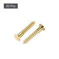 thumbnail image 3 of Uxcell M5 x 30mm Wood Screws Slotted Flat Head Brass Self-Tapping Screw 20 Pack, 3 of 5