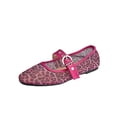 thumbnail image 6 of Women's Leopard Print Mesh Mary Jane Flats, Adjustable Buckle Strap Ballerina Shoes, Breathable Square Toe Casual Flat Shoes for Daily Party, 6 of 7