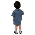 thumbnail image 6 of Uccdo 1-9T Toddler Kids Brother & Sister Matching Outfits Set Little Boys Button Down Denim Shirts + Shorts 2Pcs Summer Clothes Set, 6 of 8