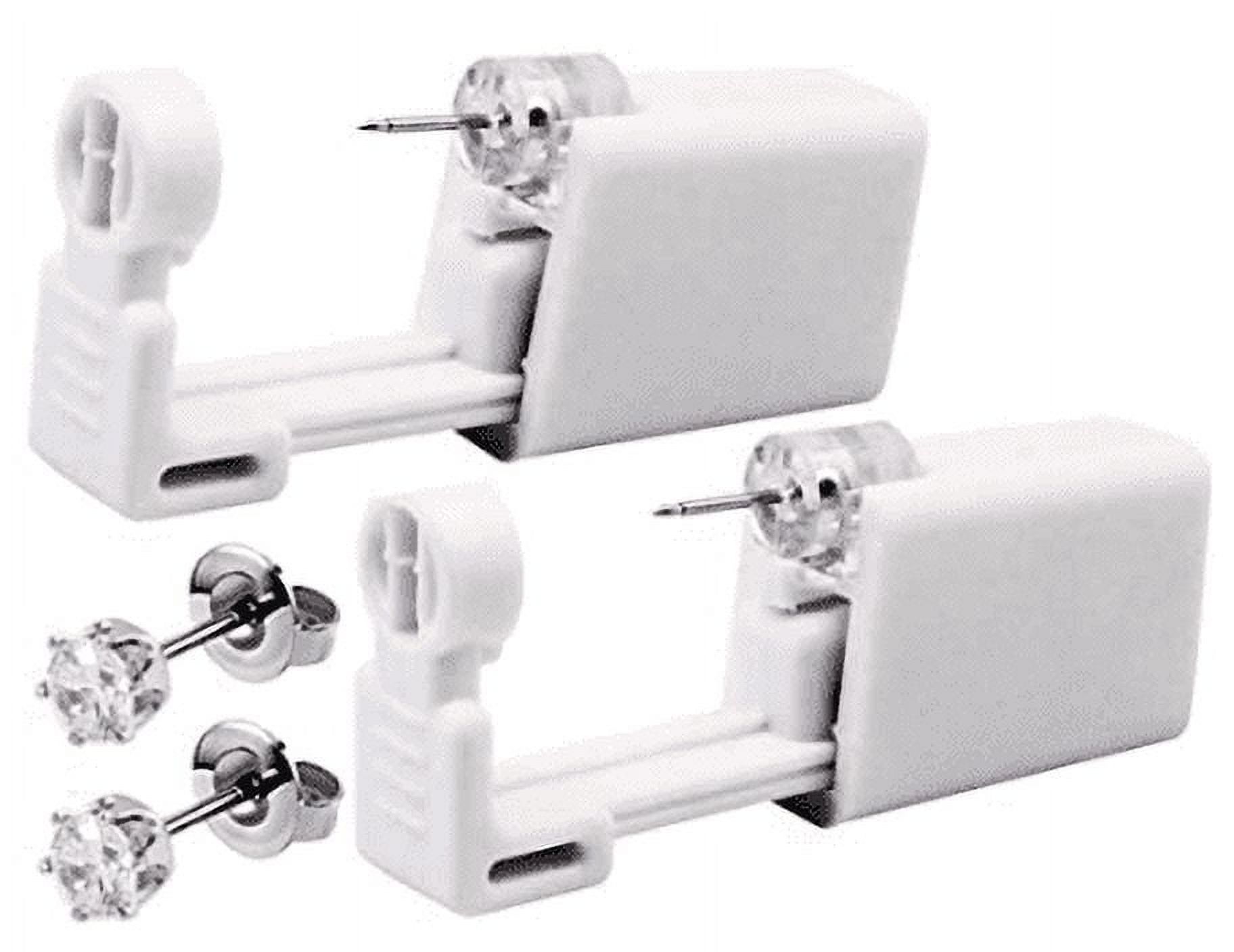 Amerteer 2 Pack Self Ear Piercing Gun With Earrings Ear Piercing Gun Kit Nose Piercing Gun Self Safety Ear Piercing Gun Kit Tool White