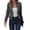 Dark Gray, variant on TOUMENY Women's Cropped Suede Jacket Double Breasted Military Style Stand Collar Long Sleeve Slim Casual Fashion Work Blazer Coat Beige XXL