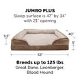 thumbnail image 3 of FurHaven Pet Products Velvet Waves Perfect Comfort Full Support Orthopedic Sofa-Style Pet Bed for Dogs & Cats - Brownstone, Jumbo Plus, 3 of 13