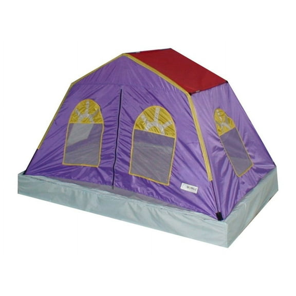 GigaTent 6 Mesh Windows Fiberglass Poles Washable Sheets Polyester Play Tent, Multi-color