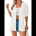 thumbnail image 1 of Cárdigan de Corta para Mujer, Cárdigan de Verano, Informal, Holgado, para Playa, con Dobladillo Curvo. XL, 1 of 6