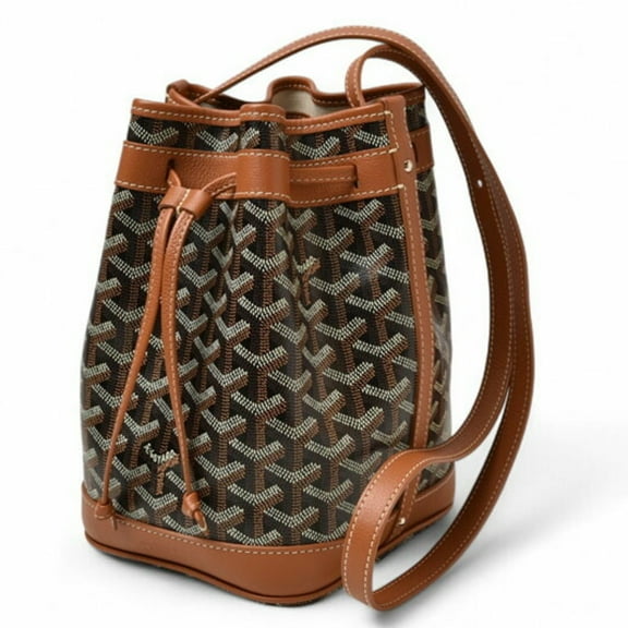 Pre-Owned Goyard Petit Flo Bucket Bag PEFLOTPMLTY50CL50P Black/Natural (Good)