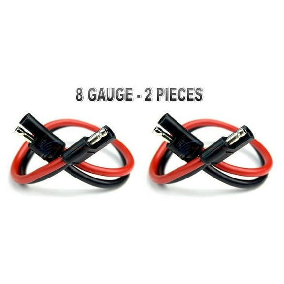 2 PIECES 8 GA 12" QUICK DISCONNECT POLARIZED INLINE POWER CABLE WIRE HARNESS