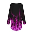 thumbnail image 5 of Sakmal Tops Long Sleeve Purple Flame Graphic Crew Neck Tunic Womens Shirts Plus Size, 5 of 5