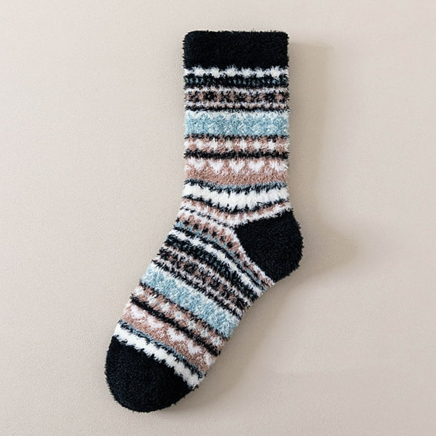 Calcetines para mujer, pantuflas, calcetines de invierno cálidos con forro polar, calcetines acogedores, suaves, gruesos y peludos, calcetines navideños para mujer