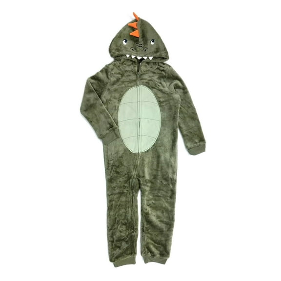 Carter's Kids Velboa Fleece Dinosaur Hooded Costume Pajama Sleeper, Size 7