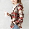 thumbnail image 3 of OGLCCG Kids Girls Button Down Shacket Jacket Lightweight Long Sleeve Plaid Hooded Jacket with Pocket Casual Loose Fit Shirts Jacket 4-15 Years, 3 of 4