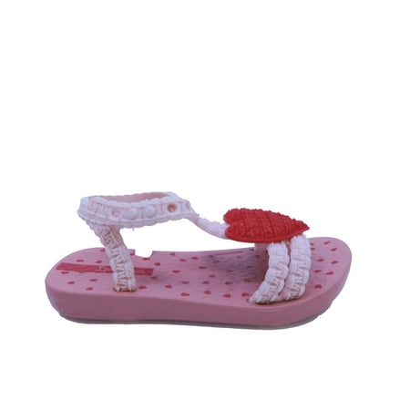 

Pre-owned Ipanema Girls Pink | Red Hearts Sandals size: 5 Toddler