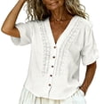 thumbnail image 6 of Kelon Short Sleeve Womens Linen Cotton Tops Vacation Casual Outfits Blouses Dressy Casual Summer Outfits 2026, 6 of 7