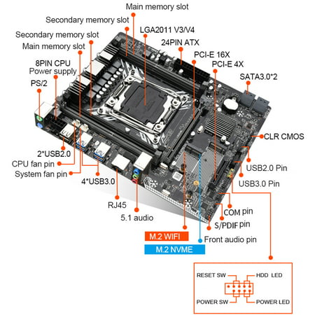 Mymisisa X99M-G Micro ATX Gaming Motherboard LGA 2011 V3 V4 Socket 4 ...