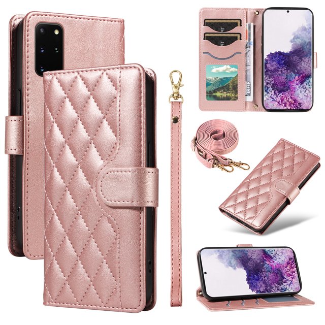 Samsung Galaxy S20 Plus Étui de Téléphone 5G, Portefeuille à Rabat Réglable avec Lanière Magnétique et Fentes pour Cartes
