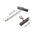 thumbnail image 2 of Unique Bargains 10Set Ribbon Crimp Clamp Ends Lobster Claw Clasps & Chain 25mm Metallic Black for DIY, 2 of 7