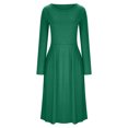 thumbnail image 4 of Holloyiver Women's Long SleeveRound Neck Solid Color Dresses S-2XL, 4 of 6