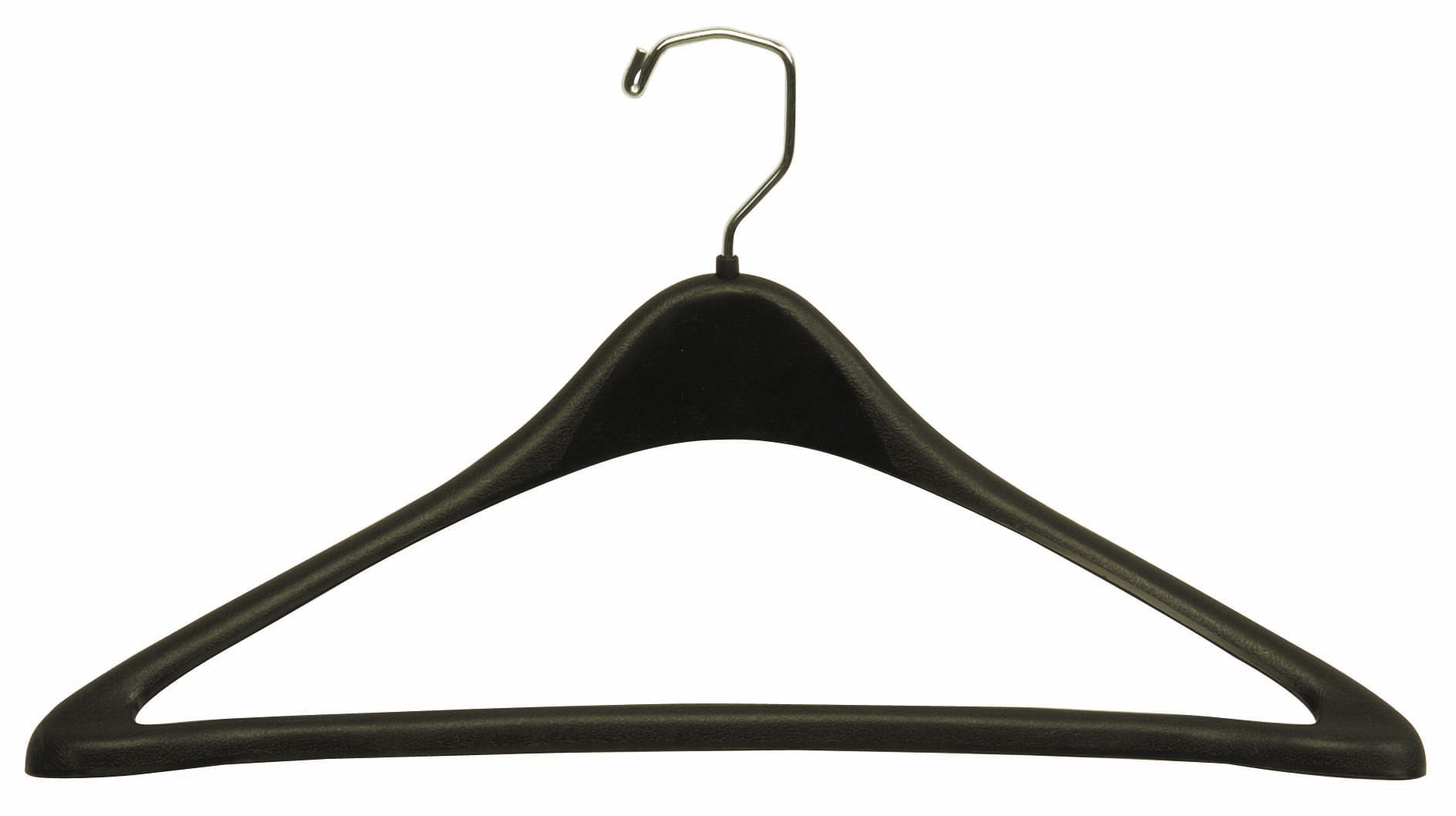 International Hanger Curved Plastic Clothing Hangers, 100 Pack, Black
