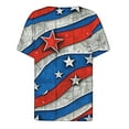 thumbnail image 4 of Summer Womens 4Th of July Summer Tops Usa Flag Star Stripe T Shirts Pullover Sweater Blouses Henley Neck Tee Front Button Down Tunic Tee Short Sleeve Tops Beach Holiday Clothes, 4 of 5
