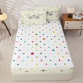 thumbnail image 4 of Homewish Victorian Boho Moth Zipper Queen Comforter Set with Fitted Sheet and 2 Pillowcases for Kids, Cream Moon Leaf Witchy Zipper Bedding Set, Polka Dot Reversible, 4-Piece, 4 of 6