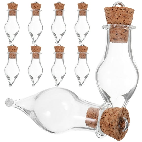 FOMIYES 10pcs Mini Glass Bottles with Cork Lids Decorative Jars for Packing Wishes and Keepsakes Transparent
