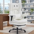 thumbnail image 1 of Big and Tall Office Chair  X-Embroidery PU Leather Home Chair  Adjustable  Back Computer Gaming Chair  Swivel Executive Office Chair with Footrest and Lumbar Support  Grey, 1 of 6