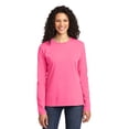 thumbnail image 1 of Camiseta de algod?n central de manga larga para mujer de Port & Company?. LPC54LS Rosa Ne?n XS Puerto & Compa??a LPC54LS, 1 of 1