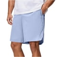 thumbnail image 2 of Miluxas Men's Casual Shorts Stretch Waistband Lightweight Walking Hiking Shorts with Pockets Purple L(L), 2 of 9