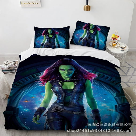 Guardians Of The Galaxy Bedding Quilt Cover, Three-Piece Set, Soft Microfiber, 3D Printed Duvet Cover-ZJKDGJKJ
