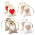 thumbnail image 4 of Sac 2 Pcs Sac en Toile de Jute Cœur d'Amour Double Cordon, 4 of 9