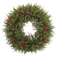 thumbnail image 2 of Nearly Natural Cedar Berry Wreath, 2 of 4