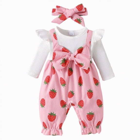 mgoYE 3 Month Girl Clothes Preemie Newborn Baby Girl Clothes Infant Romper Onepiece Fall Winter Outfits Gifts for Girls Cute Romper Set|Pink 1-3 Months