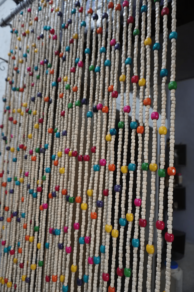 Wooden Beads, Acrylic  Beads Curtain (5 Feet Height multi String Suitable for 2.5 to 3 Feet Width) Transparent