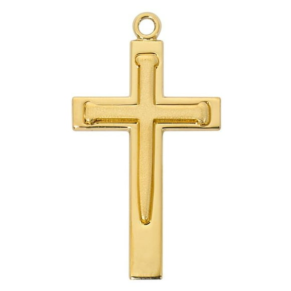 Mcvan J9227 24 in. Chain Gold Over Sterling Silver Nail Cross Boxed