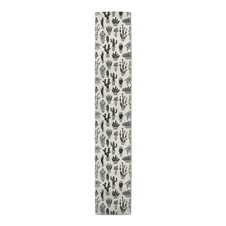 

Creative Products Houseplants On Linen Black 5 16 x 90 Poly Twill Table Runner