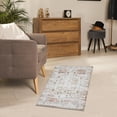 thumbnail image 7 of GlowSol 2' x 3' Small Rug Persian Vintage Taupe Flower Print Rug Indoor Outdoor Thin Door Mat Distressed Foldable Chenille Rug for Home, 7 of 7