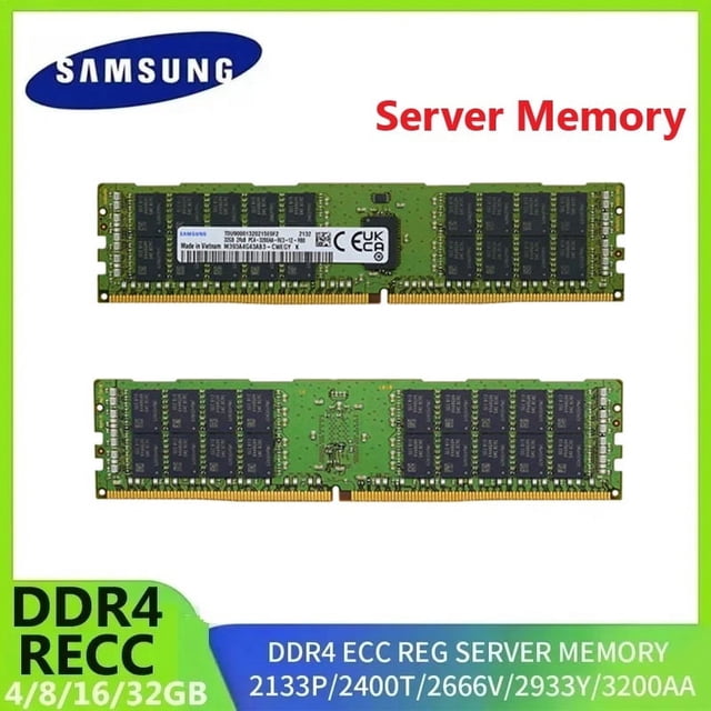 DDR4 Ram Server Memoria RECC 3200AA 2933Y 2666V 2400T 2133P Server Memory 32GB 16GB 8GB ECC REG Support X99 Motherboard DDR4 8G 2400MHz