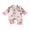 Pink, variant on Cjfdfy Newborn Baby Girl Boy Halloween Fall Pajamas Romper Ghost Floral Print Long Sleeve Fuzzy Trim Lapel V Neck Pajamas Silky Button-up Sleepsuit Cute My First Halloween Fall Winter Pjs 0-2Y 