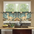 thumbnail image 4 of Yayeee Kitchen Curtains Tier Set of 2 Light Filtering 57"x24" Over Sink Window Panels, Dinosaur with Stars, 4 of 7