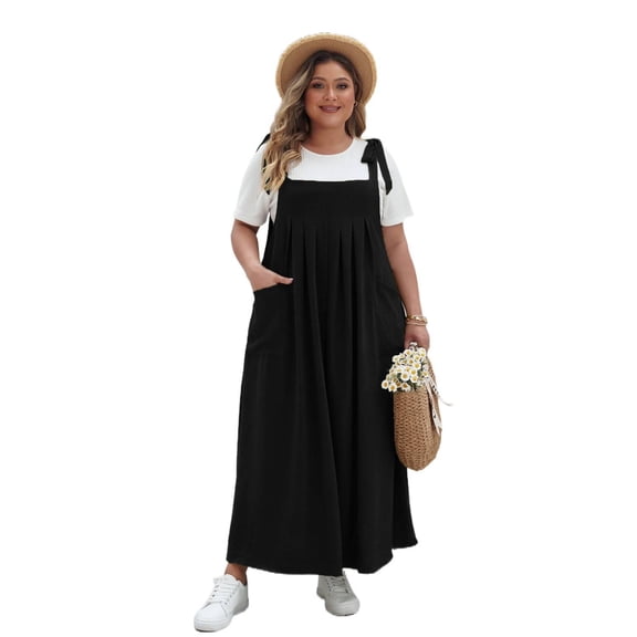 AURA Women’s Plus Size Dress Flared Long Sleeve Elegant Commuting Wear XL–4XL
