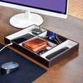 thumbnail image 3 of Men's Valet Tray with Charging Slot, 4-Compartment PU Leather Catchall Organizer, Dresser Nightstand Entryway Storage for Phone, Wallet, Keys, Watch & Accessories, 3 of 6