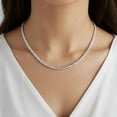 thumbnail image 6 of Moonstone Tennis Necklace for Woman in 925 silver, June Birthstone Jewelry , Layered Choker Necklace, 6 of 7