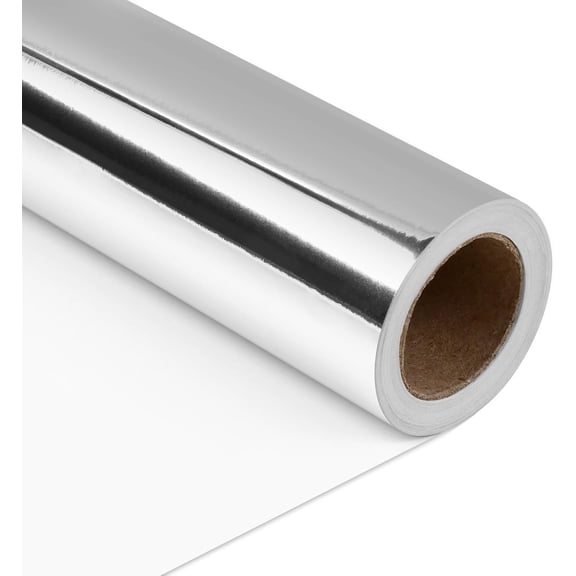 Silver Metallic Wrapping Paper, Solid Color Paper,Gift Wrapping Paper,Perfect for Wedding,Valentine's Day,Birthday, Christmas,Baby Shower,DIY Bouquet (17 Inches X 32.8 Feet)