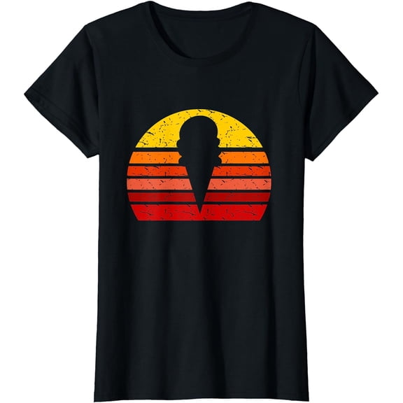 Retro Vintage Ice Cream Cone Silhouette Gift T Shirt