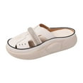 thumbnail image 4 of Women Slide Sandals House Slippers Bathroom Stylish Girls Closed Toe Sandals Beige 36, 4 of 8