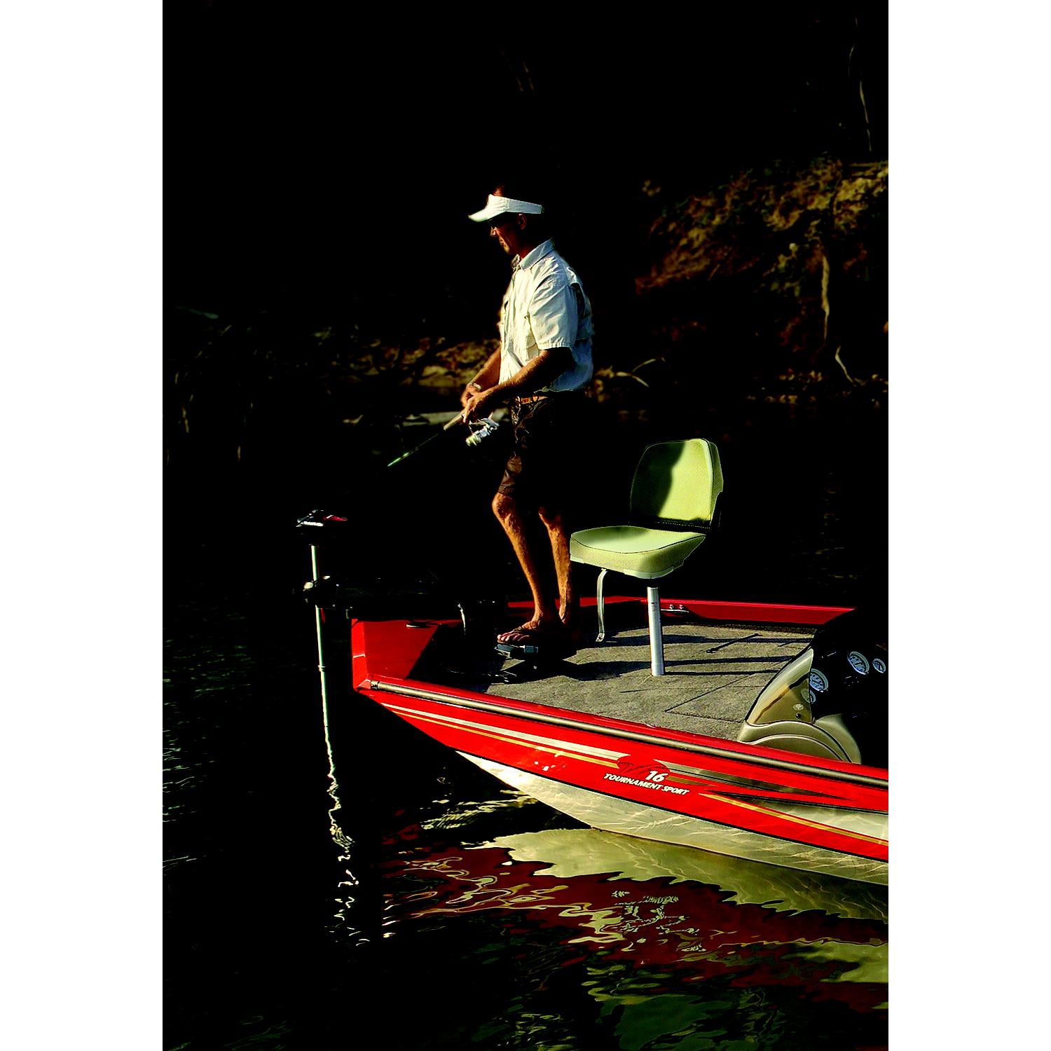 Attwood 98395GY Low-Back Padded Boat Seat, Gray, High-Impact Plastic Frame, 7 Inches W x 16 Inches D x 16 Inches H
