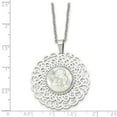 thumbnail image 5 of Stainless Steel Cable Necklace with Pendants Chain Chisel Polished Mother of Pearl Angel Pendant on a 22 inch 35.82 mm, 5 of 5