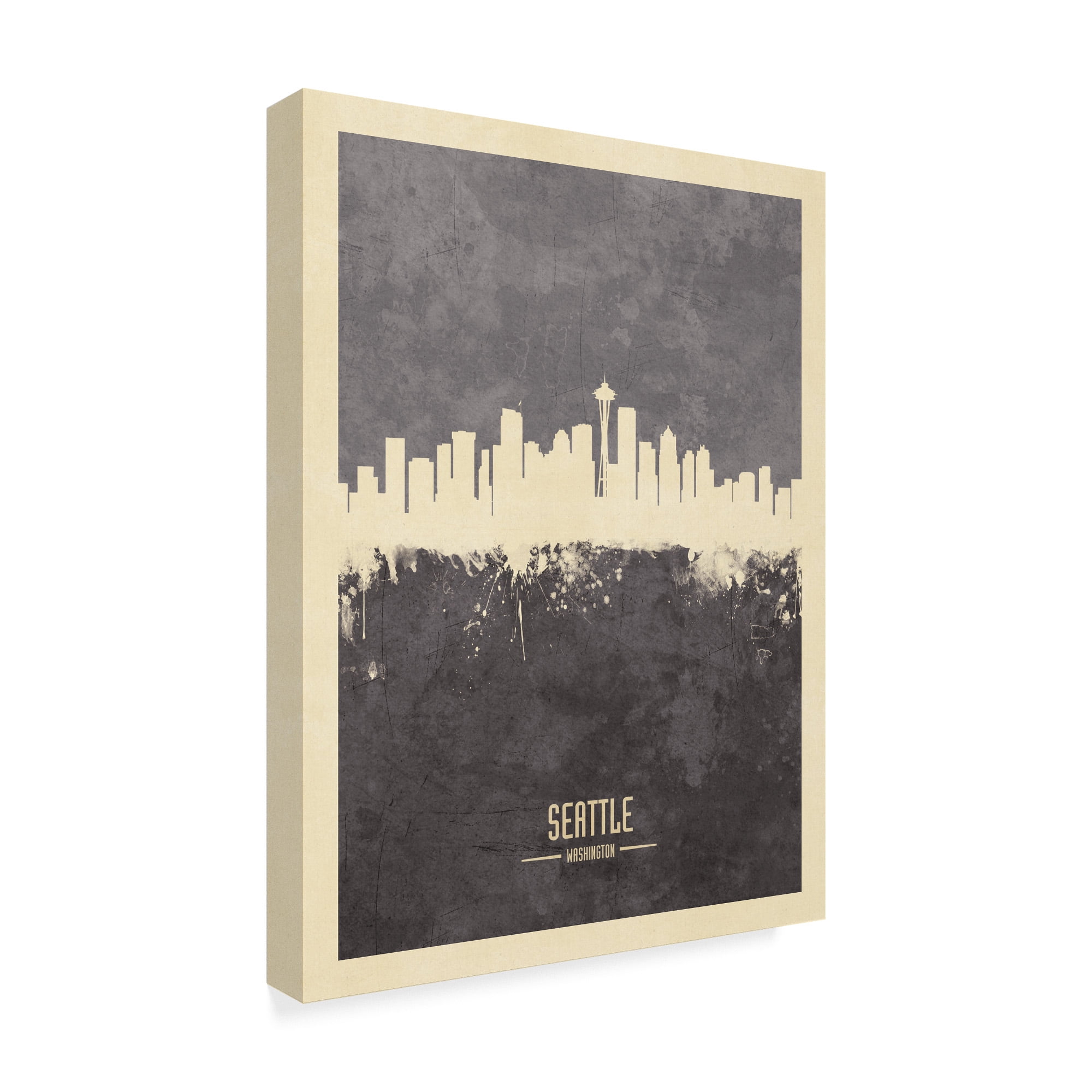 Trademark Fine Art 'Seattle Washington Skyline Gray' Canvas Art by Michael Tompsett