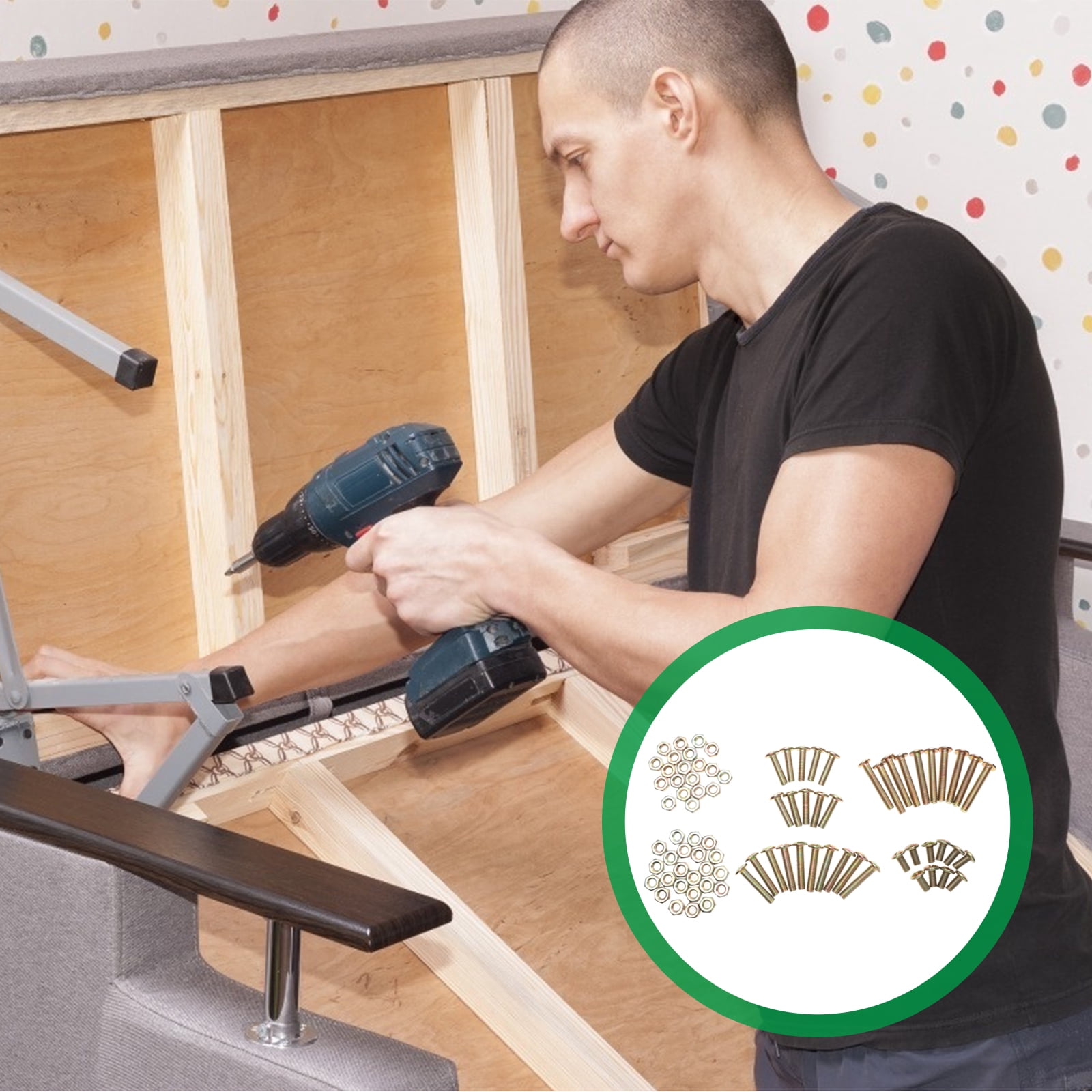 Hytrove Sofa Fixing Bolts Screw Brown Iron 1 Set